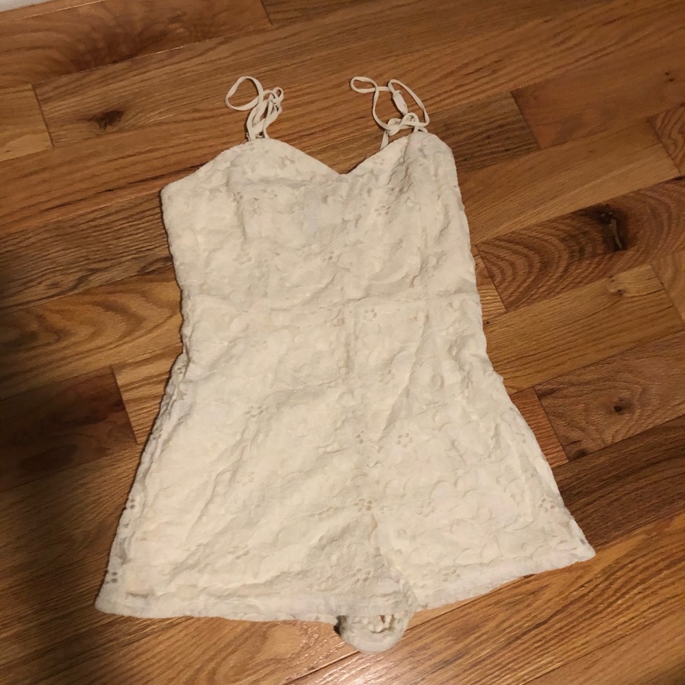 Cream Lace Romper